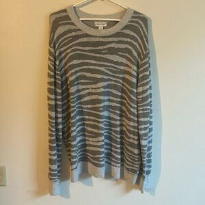 Ava & Vic Gray Zebra Women's Cotton/Poly/Nylon Lightweight Sweater ..Size: 2X